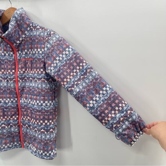 Columbia Interchange Two Layer Blue Southwest Geometric Coat Jacket Girls Medium - Picture 3 of 16